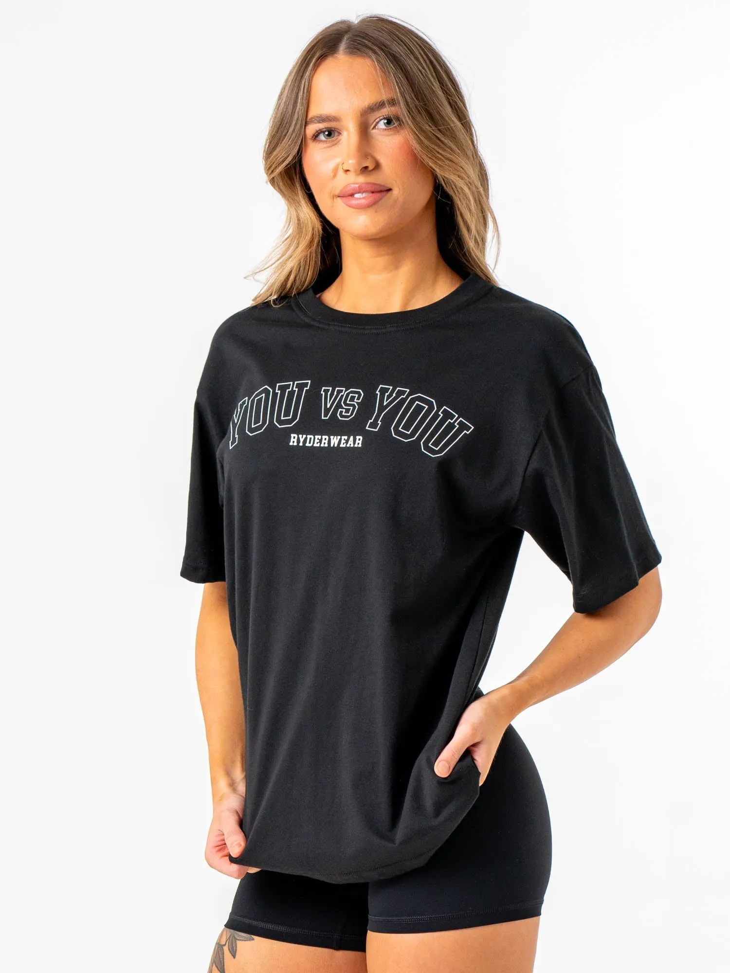 teenagers' You vs You Oversized T-Shirt - Black