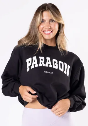 Varsity Crewneck Black Street Relaxed Comfort Layer