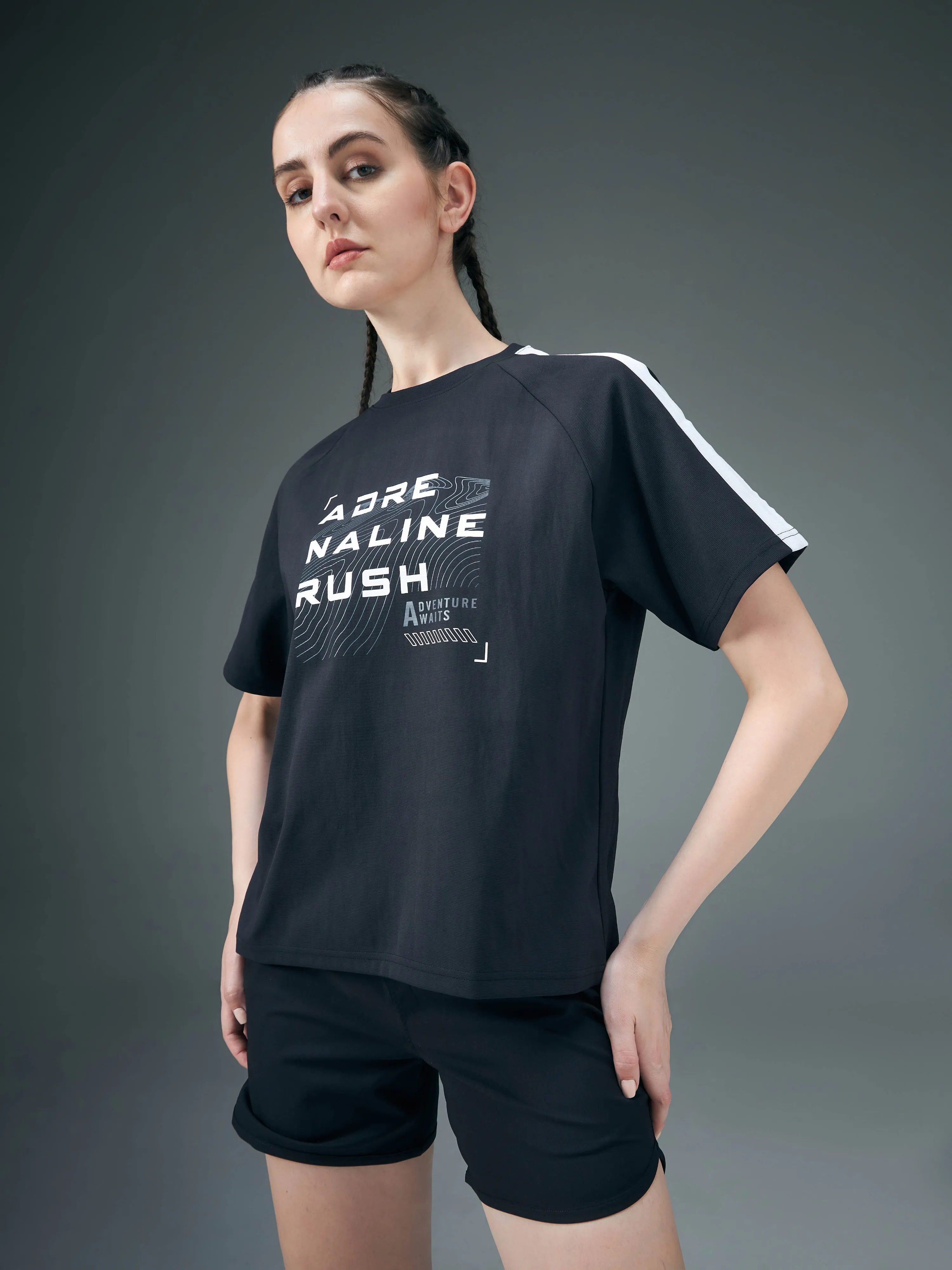 Women Printed Relaxed Fit Round Neck T-shirt with ELASTOPLUS Anti Odor Technology