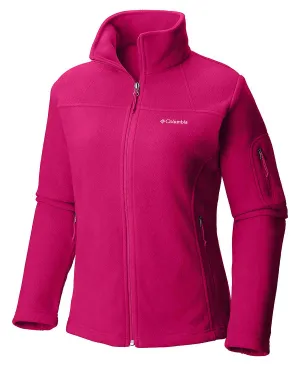 Columbia Women Red Fast Trek II Full Zip Fleece Jacket Light Layer Hike