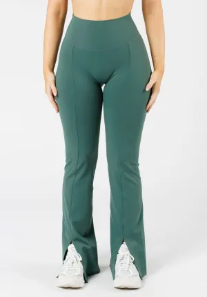 FormLux Front Slit Sculptseam? Plus Flare Legging 32" Pine Casual Day Luxury Choice Feminine Fit