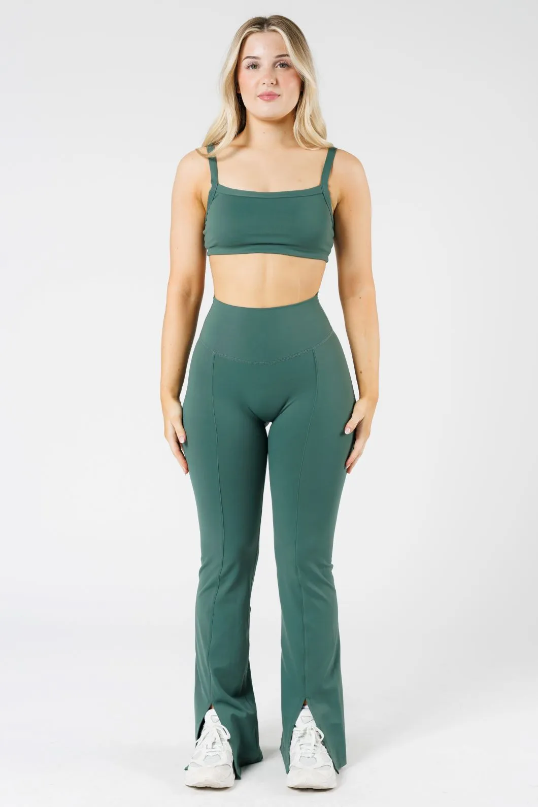 FormLux Front Slit Sculptseam? Plus Flare Legging 32" Pine Shape Retain For Men Ankle length