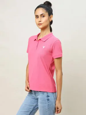 Women Solid Slim Fit Polo T-shirt with MATPIQ Fashionable Piece