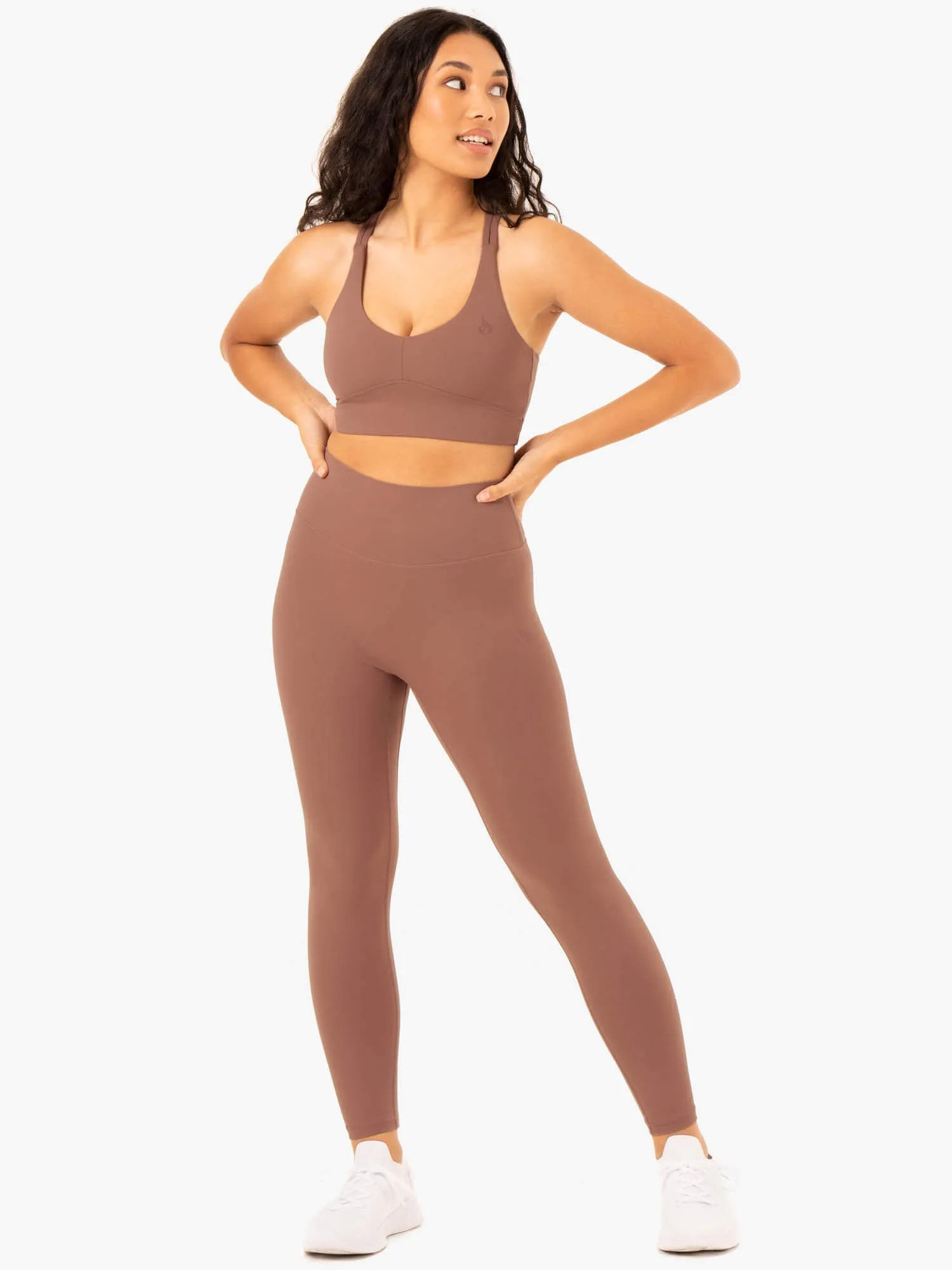 NKD Refine Sports Bra - Mocha Friction Free Edging cross-training