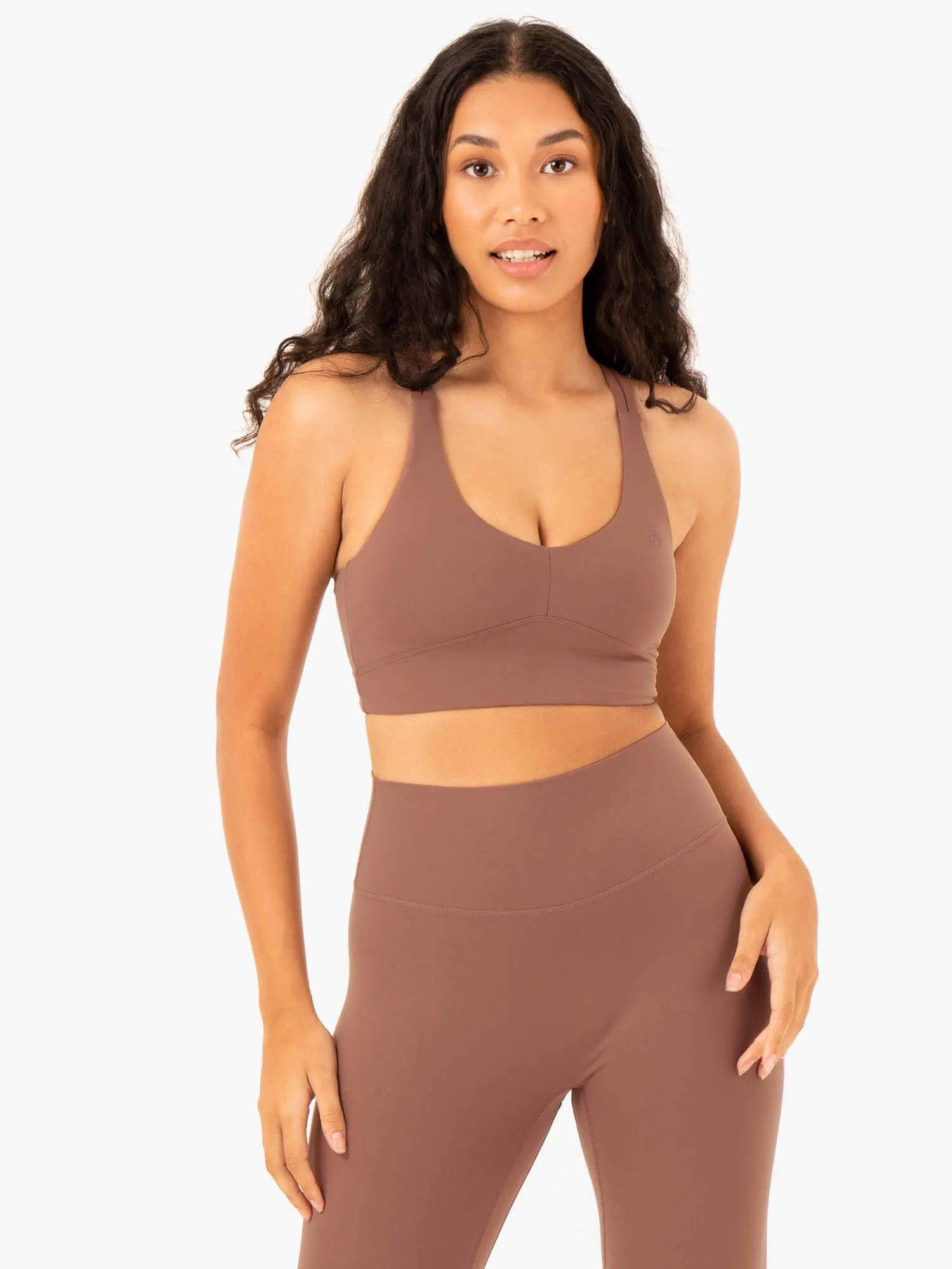 Fashionable Decorated seams NKD Refine Sports Bra - Mocha