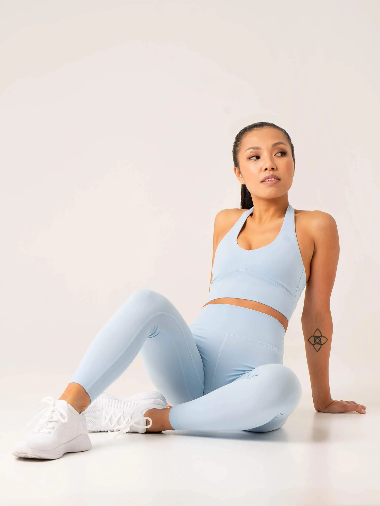 NKD Arch Halter Sports Bra - Baby Blue Adjustable Structure