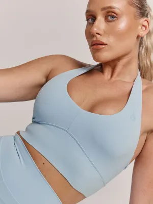 NKD Arch Halter Sports Bra - Baby Blue White