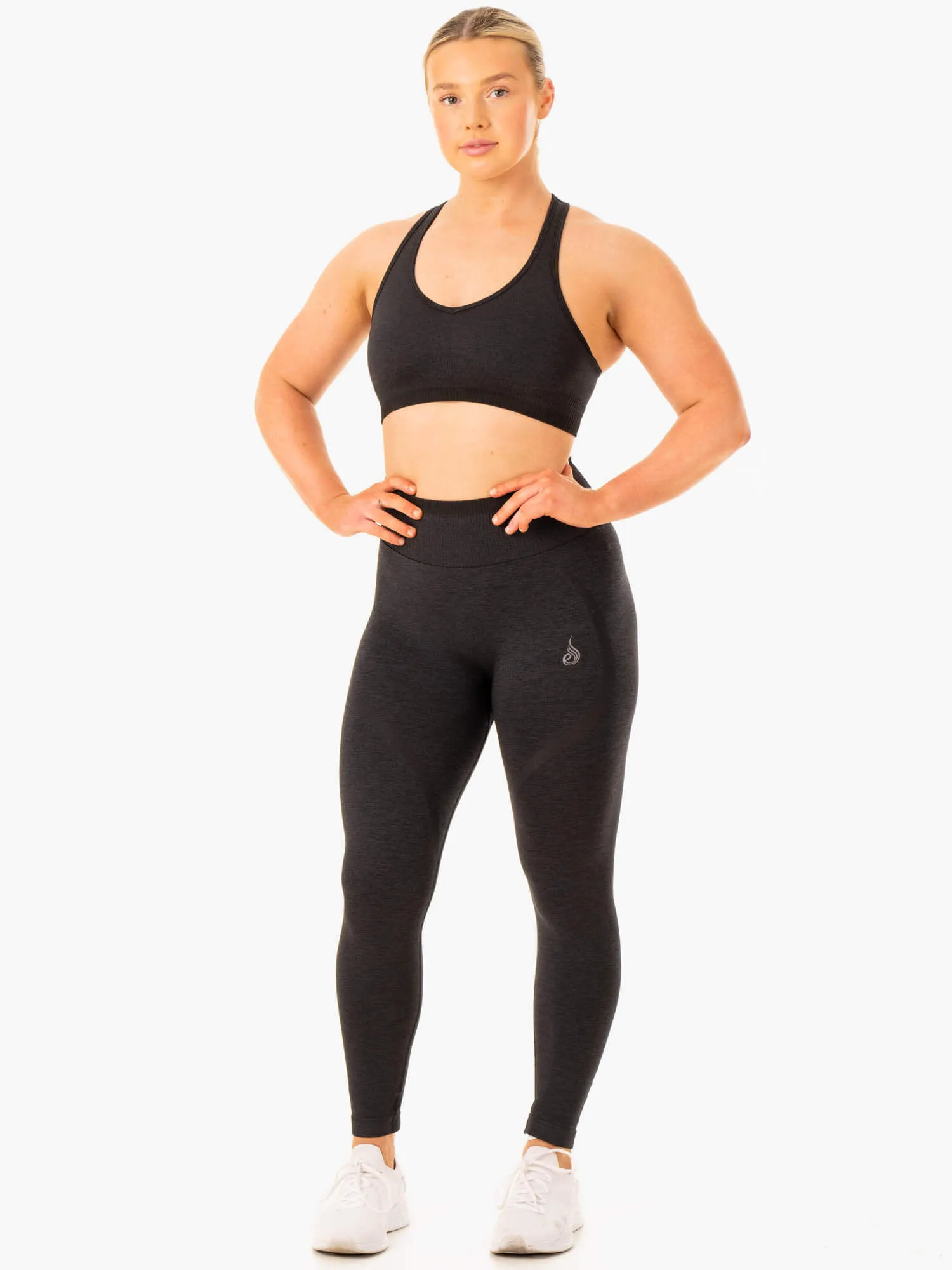 Excel Seamless Sports Bra - Black Marl Lightweight