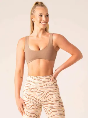 Spandex Cyclists of all ages Unstoppable Lounge Bra - Mocha