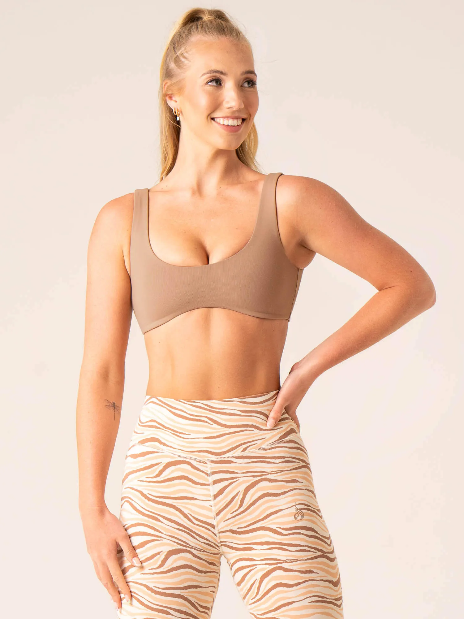 Spandex Cyclists of all ages Unstoppable Lounge Bra - Mocha
