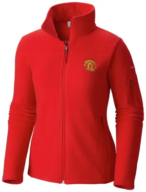 Columbia Women Red Fast Trek II Full Zip Fleece Jacket Ergonomic Tailoring