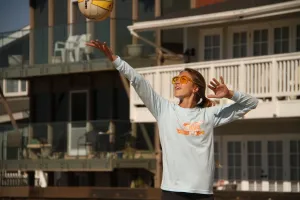 Beach Front Long Sleeve Tee Roomy Waistband