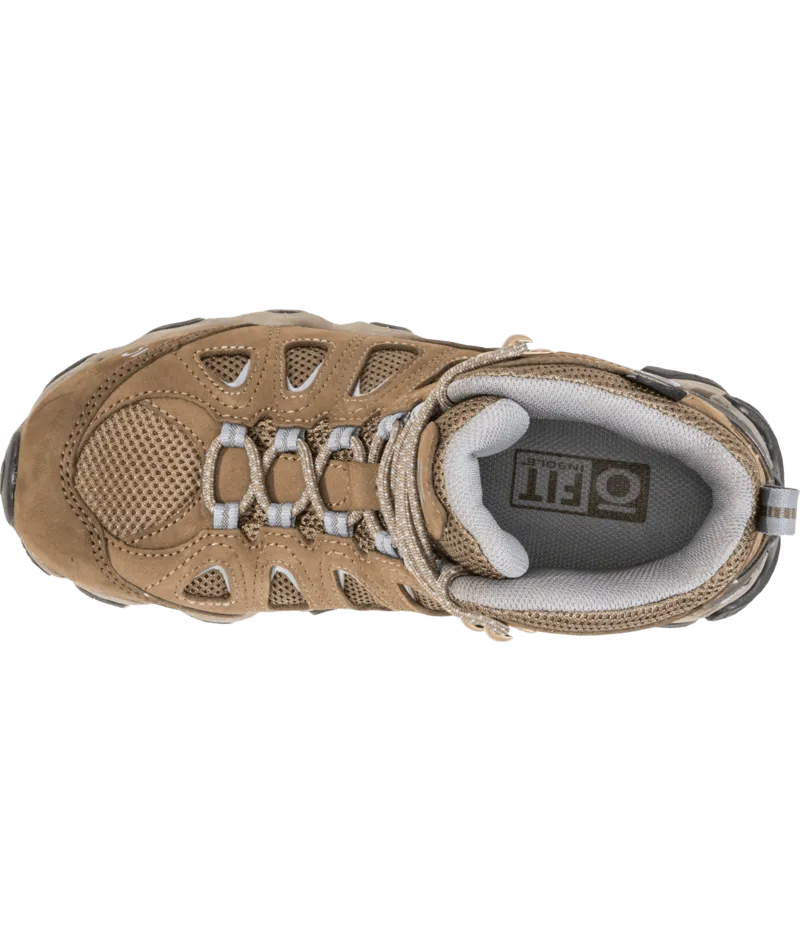 Off Road Backcountry Trek Oboz Women's SAWTOOTH MID BDRY Brindle / Tradewinds Blue