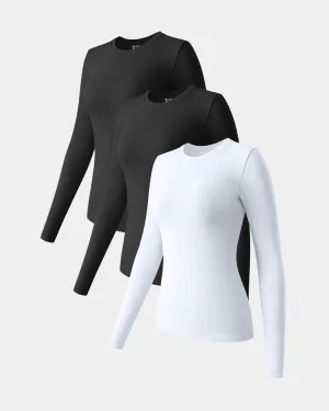 Long Sleeve Crew Neck Tops soft fit Breathable Design