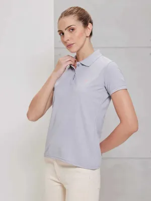 kids' Women Solid Slim Fit Polo T-shirt with MATPIQ