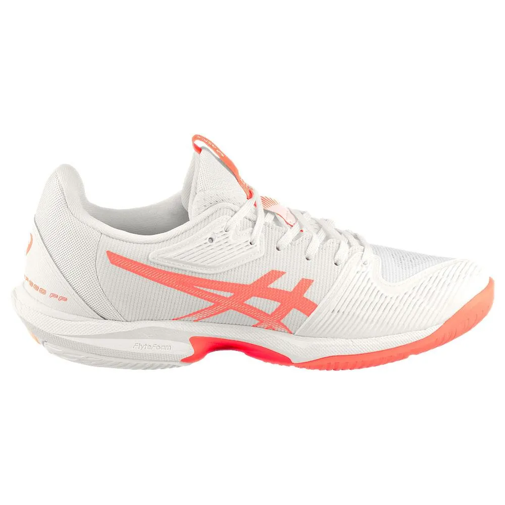 Flexible Roll Up Design Asics Women's Solution Speed FF 3 - White/Sun Coral
