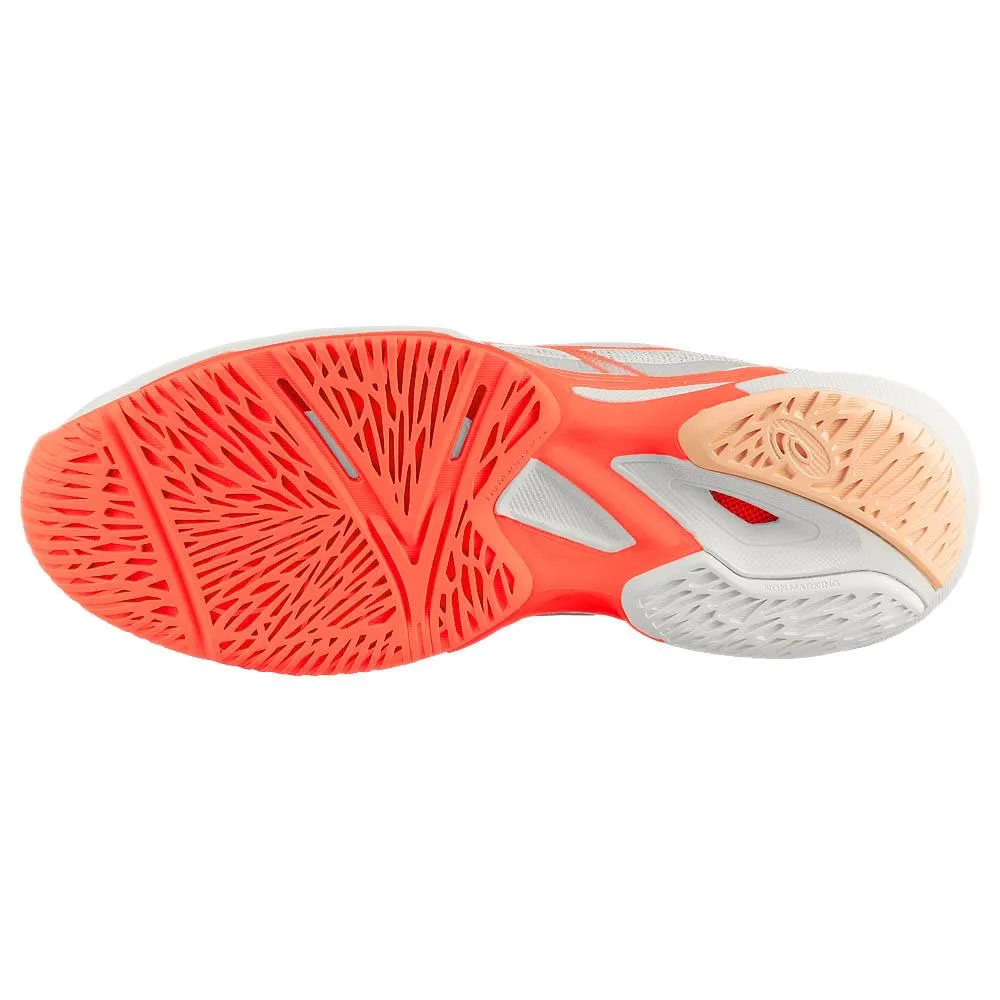 Shock Dissipation Heel Asics Women's Solution Speed FF 3 - White/Sun Coral