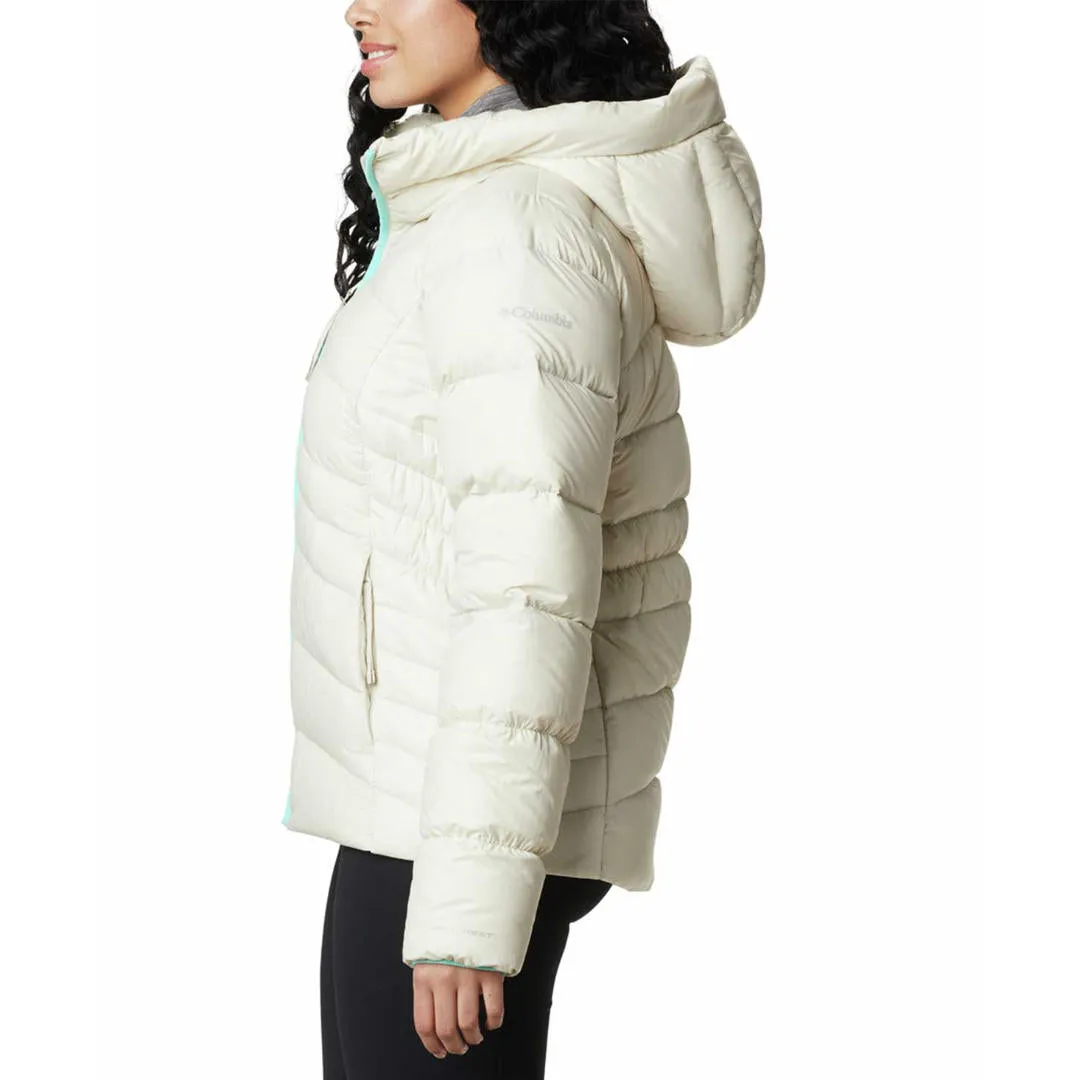 Multipanel Construction Flight Columbia Women White Autumn Park Down Hooded Jacket
