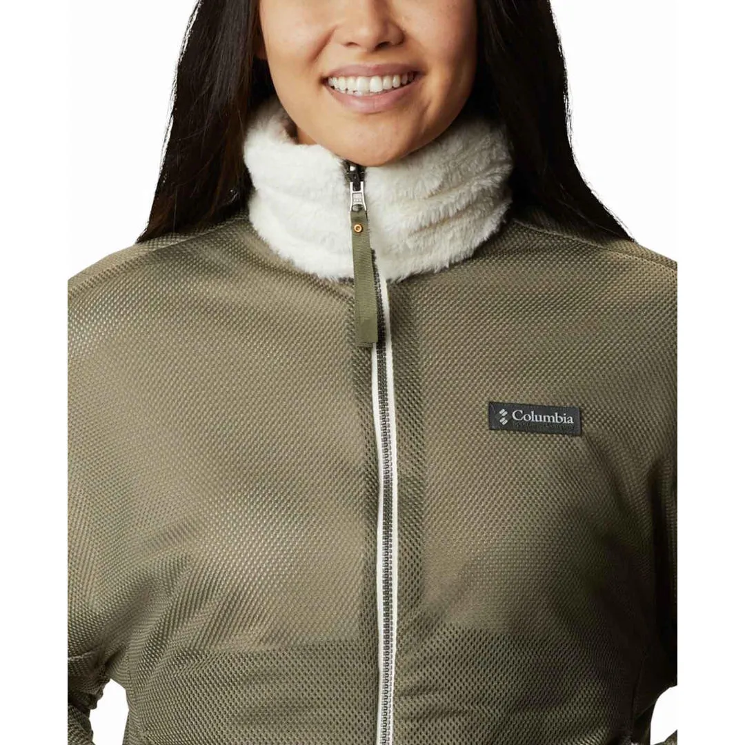 Columbia Women White Bundle Up Full Zip Fleece Save Graphic