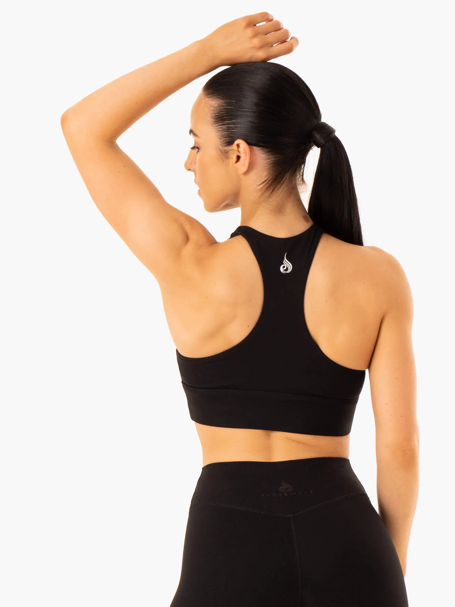 Lightweight Structure Replay Cut Out Sports Bra - Black