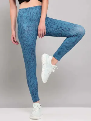 Sleek Vibe Women Printed Slim Fit Tights with ELASTO PLUS