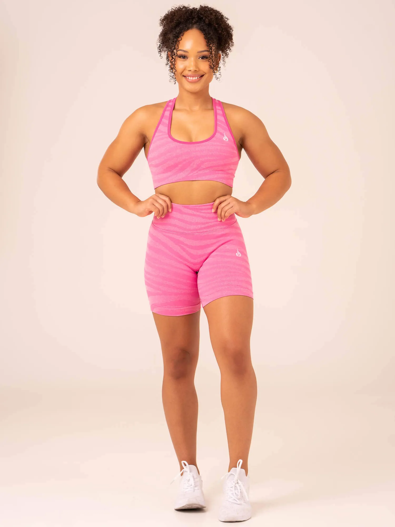 Fashion activewear Zebra Seamless Sports Bra - Pink Zebra