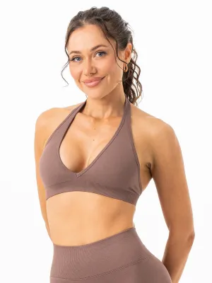 Sculpt Seamless Halter Bra - Mocha Waist support