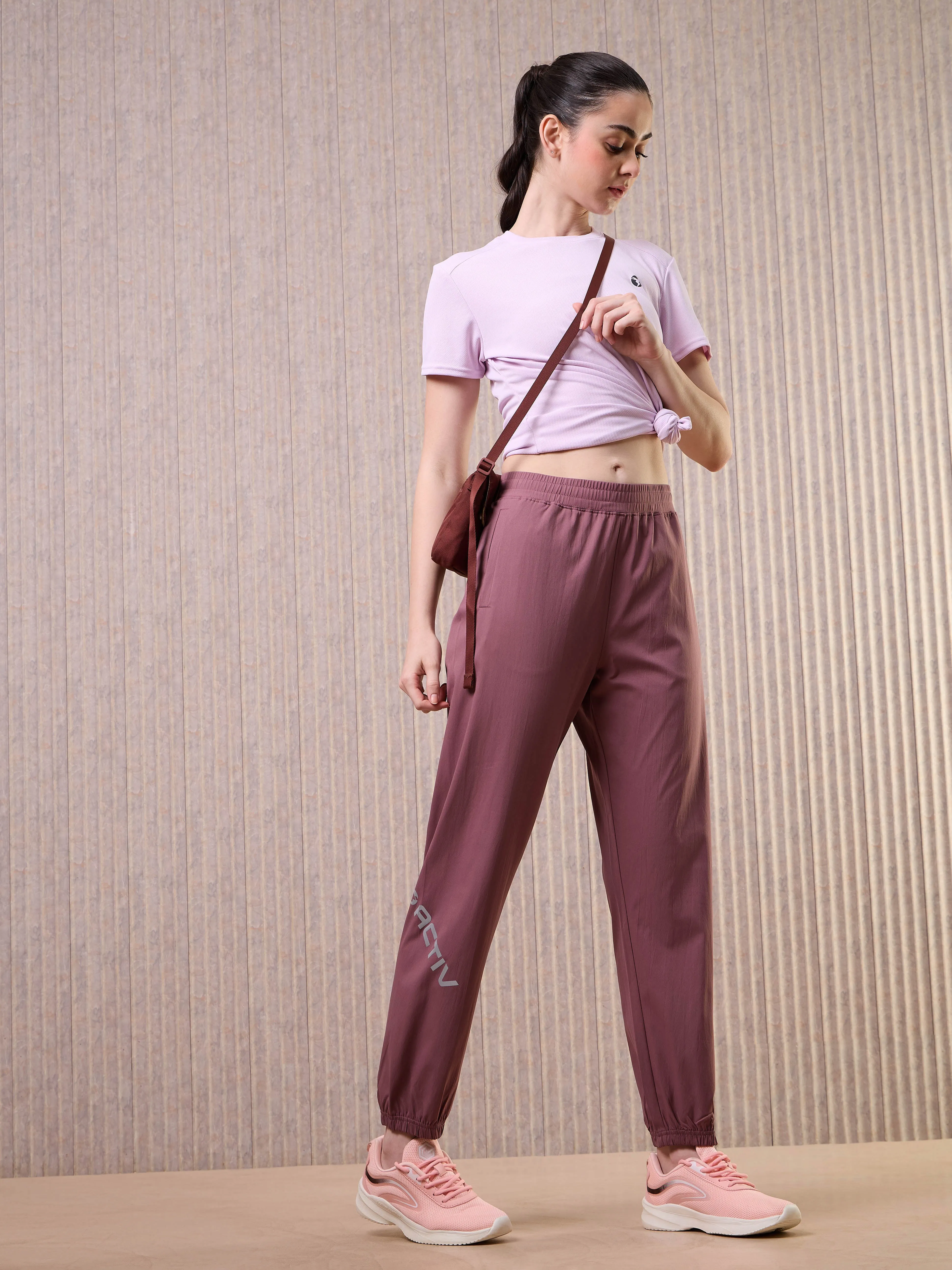 Performance Fit Women Printed Slim Fit Joggers with TS FLEXI