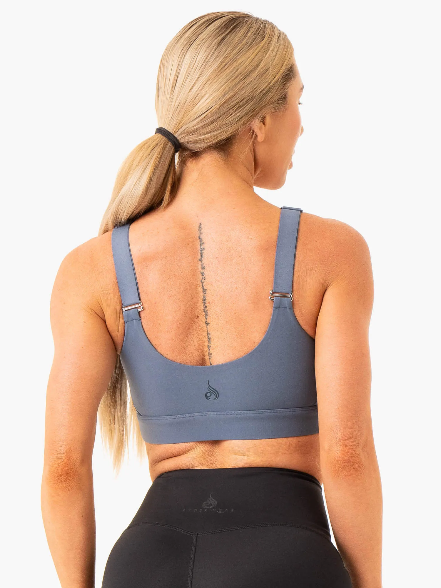 Postpartum Non-Irritating Edges Heighten High Impact Sports Bra - Steel Blue