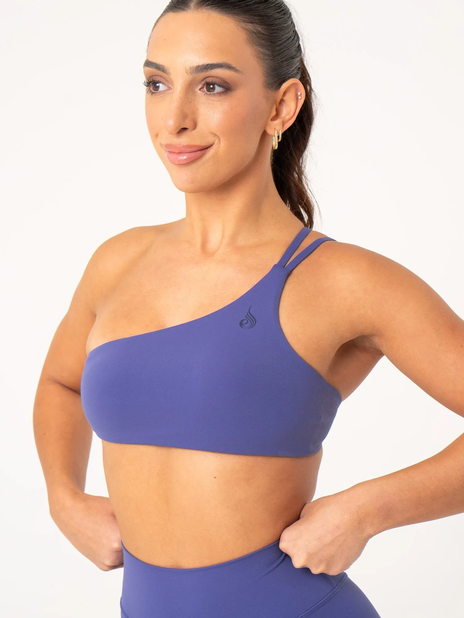 NKD One Shoulder Sports Bra - Indigo High Impact Support