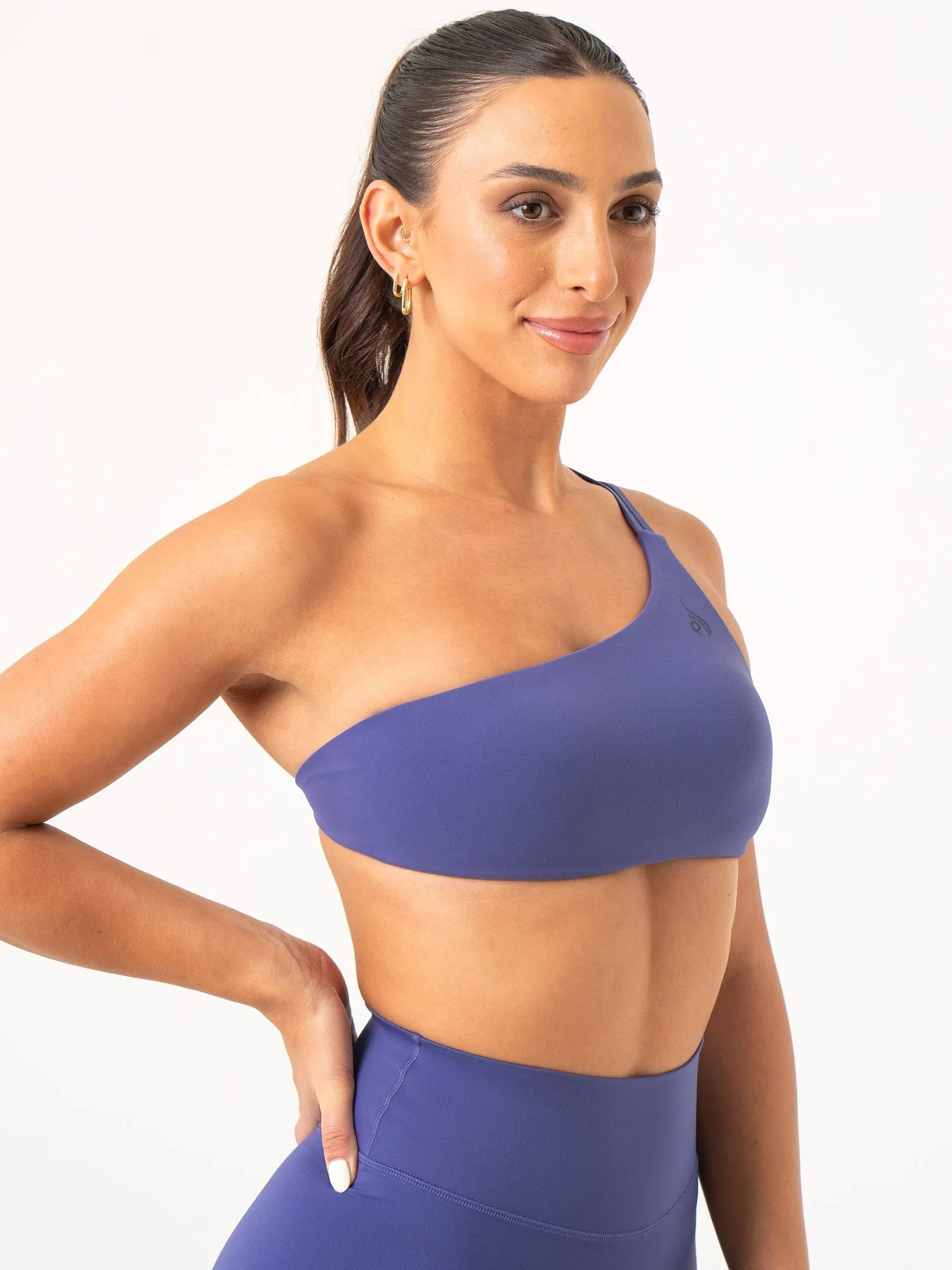 NKD One Shoulder Sports Bra - Indigo Runners of all levels Personalized seams