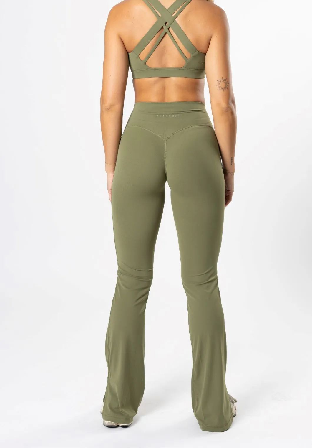 Zen Vibe Sporty Vibe RecStretch Original Sculptseam? Plus Flare Legging 34" Olive