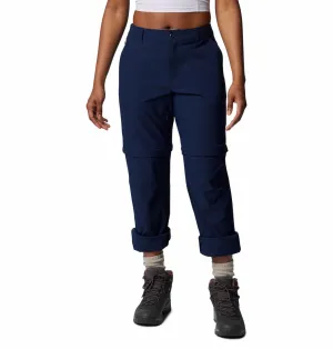 Columbia Women Blue Leslie Falls Convertible Pant Lightweight Active Shorts Trendy Look