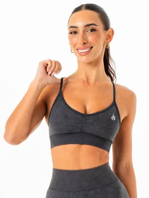 Stonewash Seamless Sports Bra - Charcoal Stonewash Supportive frame Muscle Support Fit