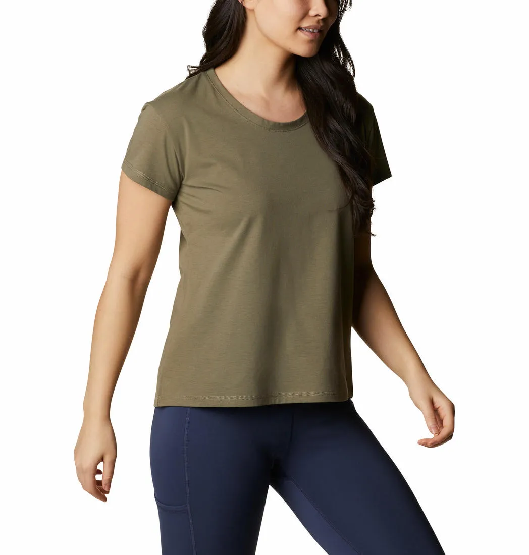 Columbia Women Green Sun Trek SS Tee All-Season Comfort Wear