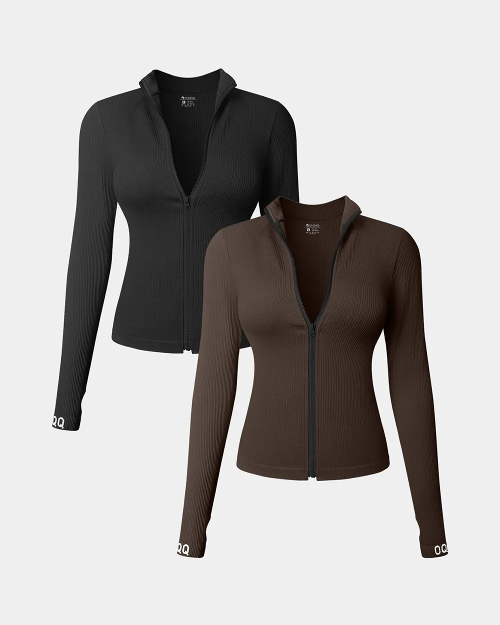 Long Sleeve  Front Zipped  Tops Active Essentials