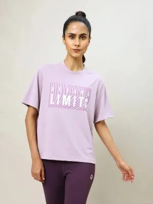 Light Flex Breathable Mesh Panels Women Printed Boxy Fit Crew Neck T-shirt with TECHNO COOL 