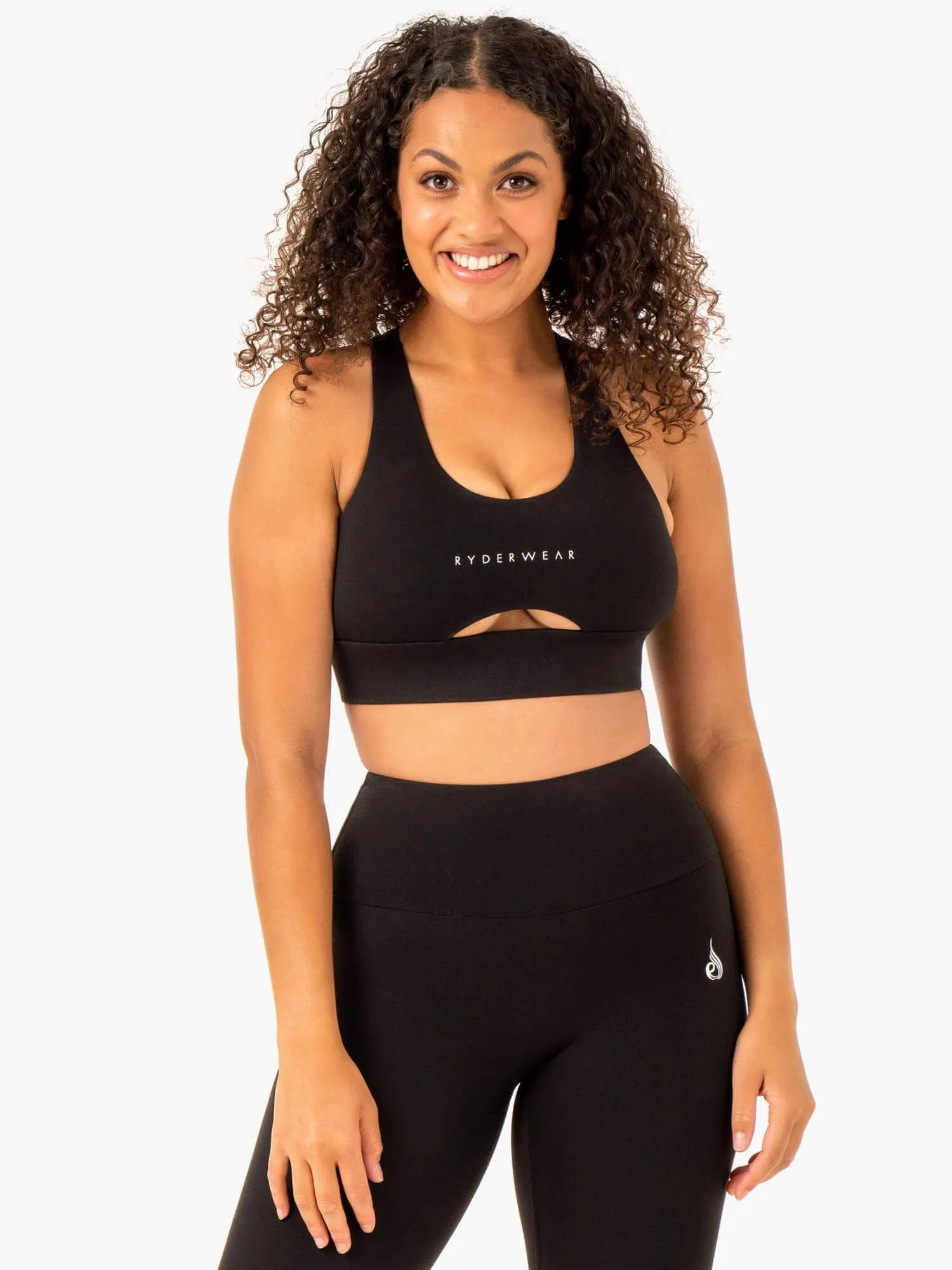 Durable Fabric Plus size seams Focus Contour Sports Bra - Black