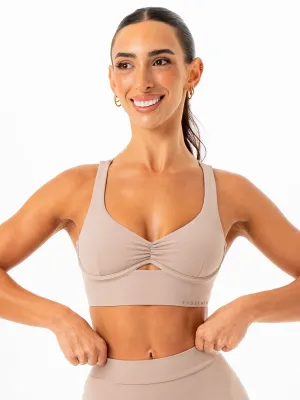 Hidden stitching Easy Fastening NKD Underwire Bra - Almond
