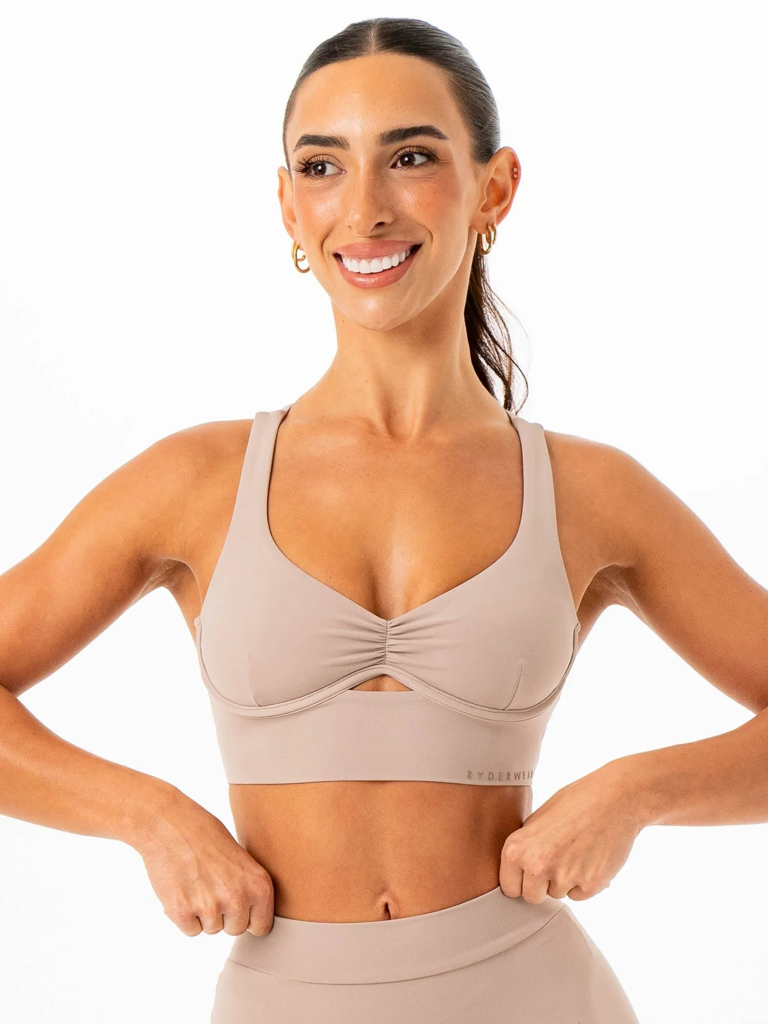Hidden stitching Easy Fastening NKD Underwire Bra - Almond