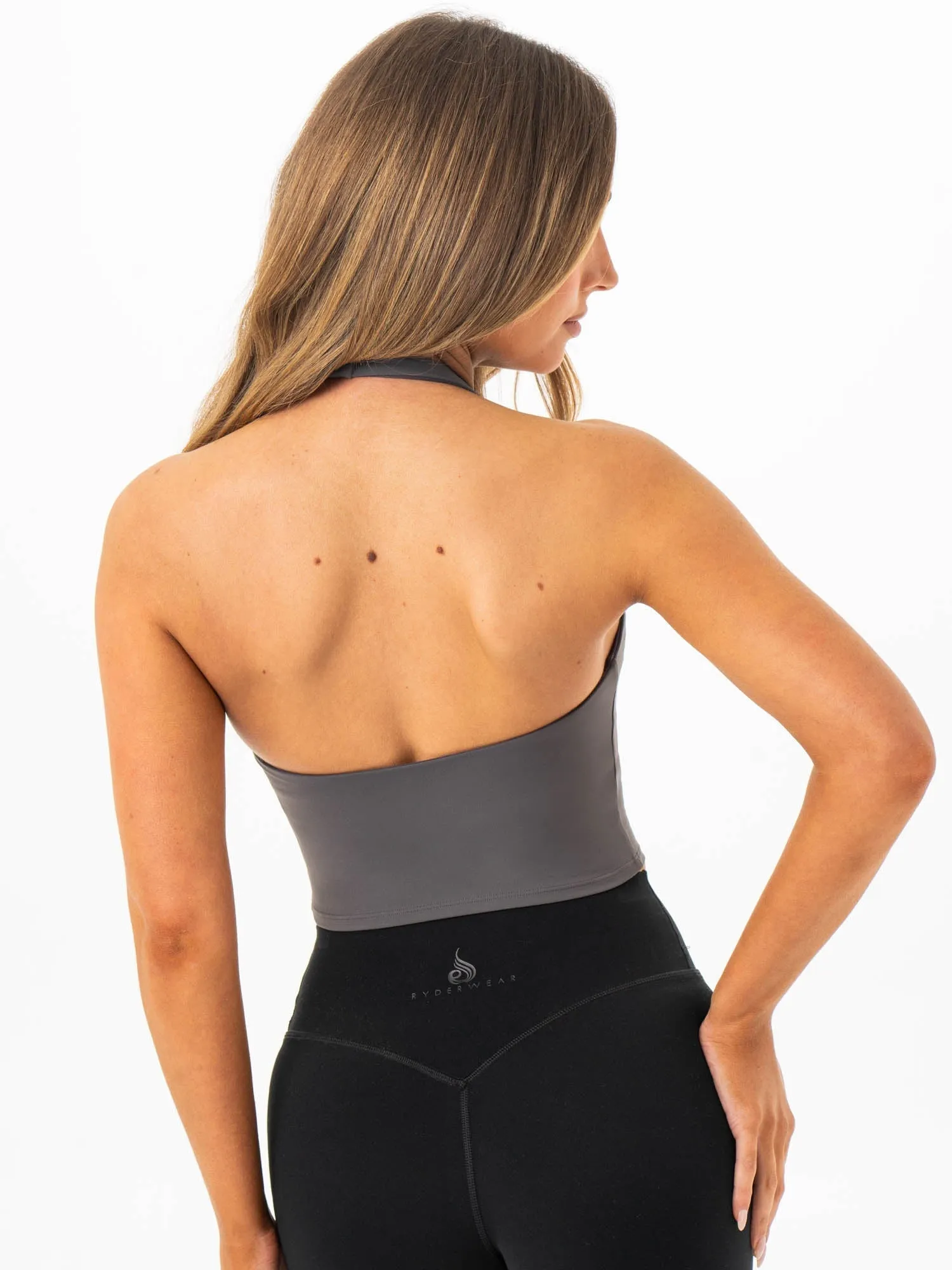 NKD Halter Shelf Tank - Charcoal Crease-resistant Non-Slip Band