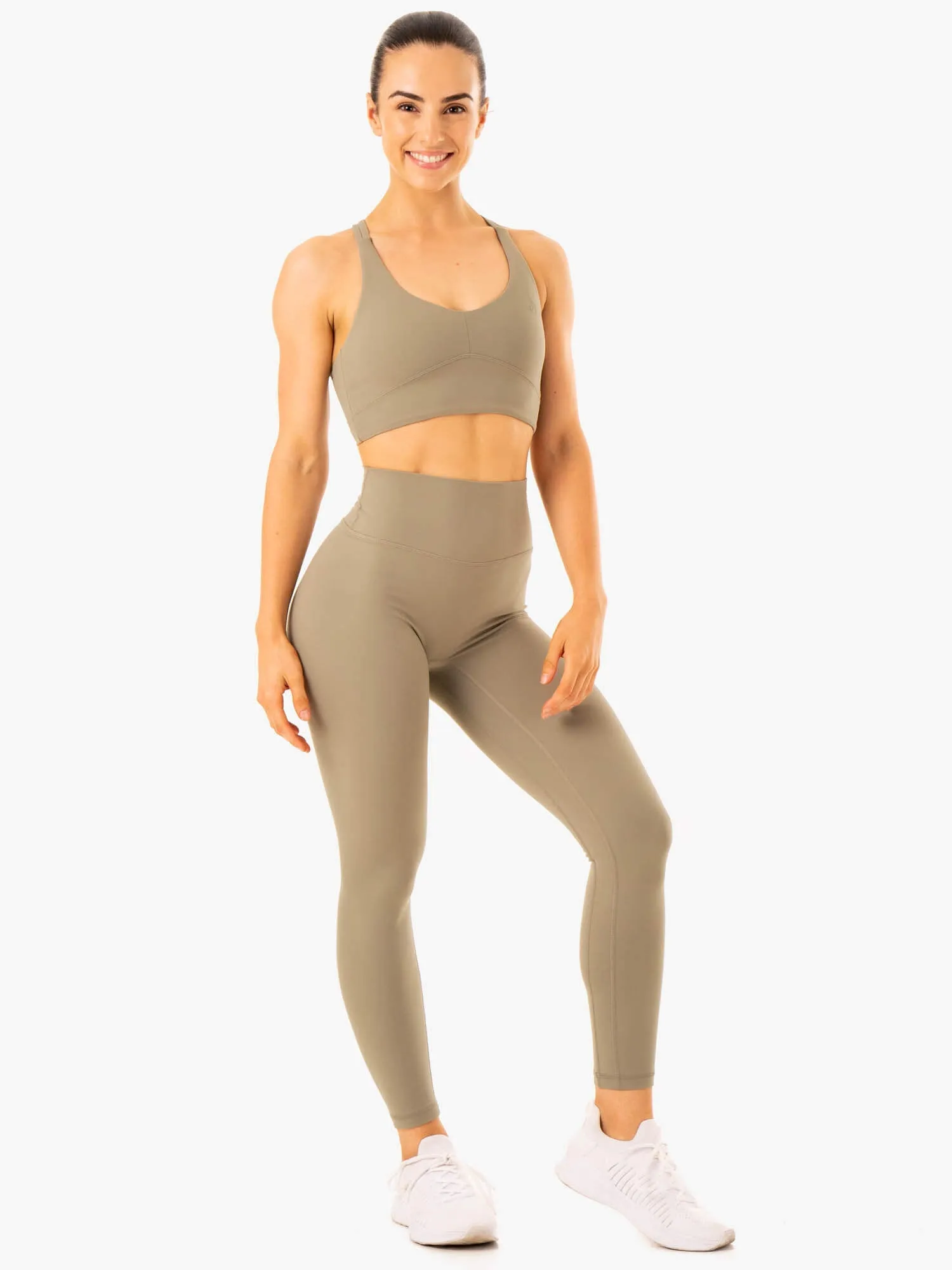 NKD Refine Sports Bra - Khaki exercise Flexible structure