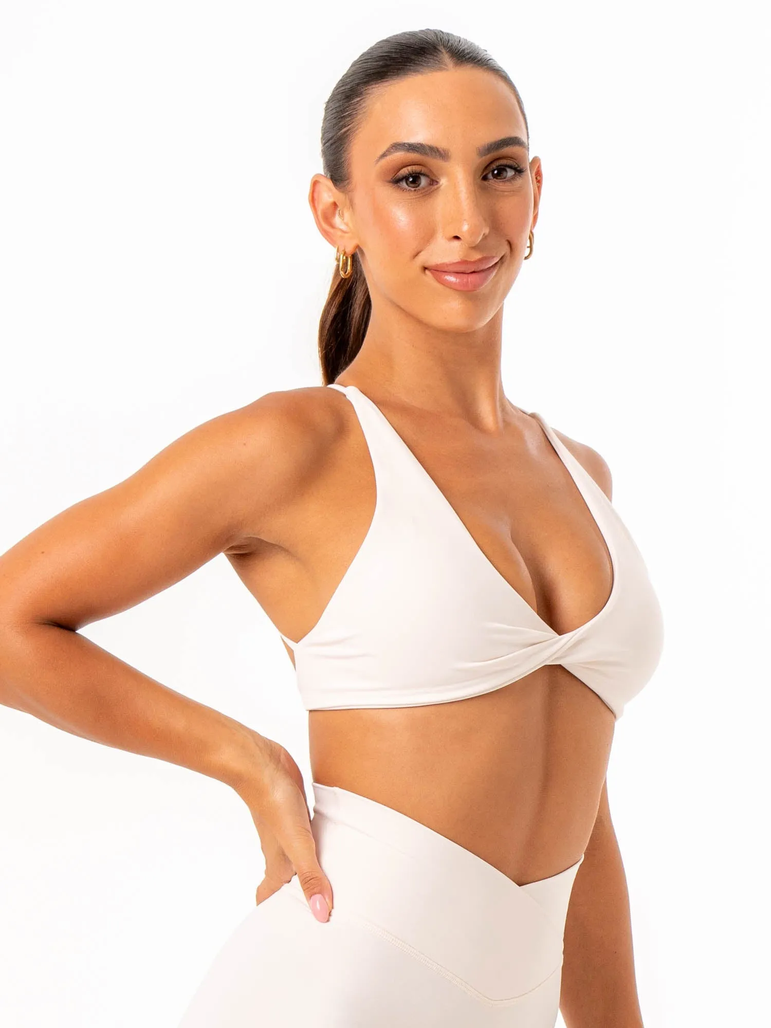 NKD Twist Sports Bra - Off White Anti-pilling seams
