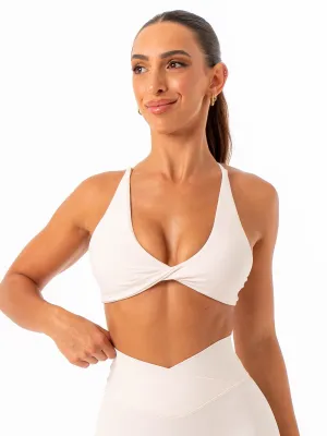 NKD Twist Sports Bra - Off White Secure Structure
