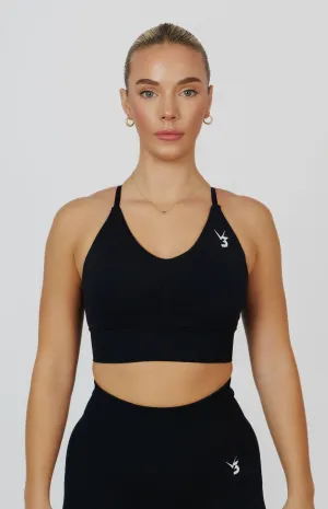 Tempo Seamless Multi-Way Sports Bra - Black slim fit