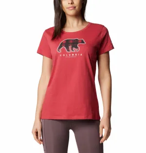 Columbia Women Red Daisy Days SS Graphic Tee OversizedSilhouette Light Fit Wear