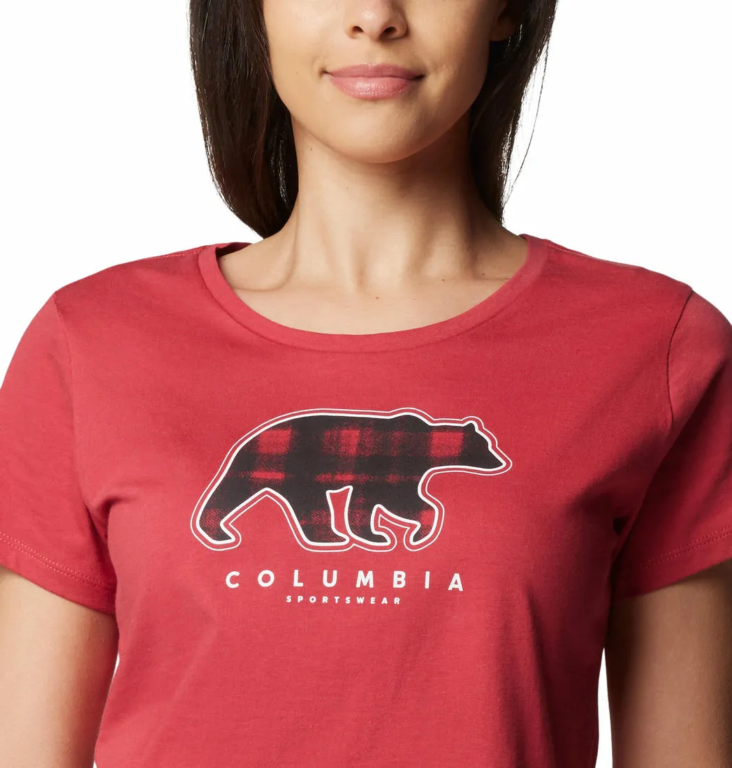 Anti Pilling Treatment Columbia Women Red Daisy Days SS Graphic Tee