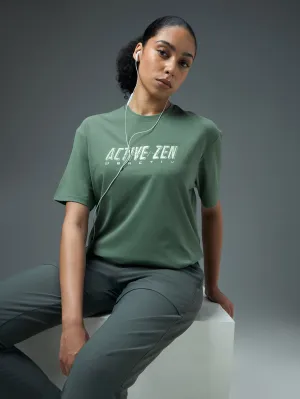 Camping practicality Women Printed Regular Fit Round Neck T-shirt with COTFLEX