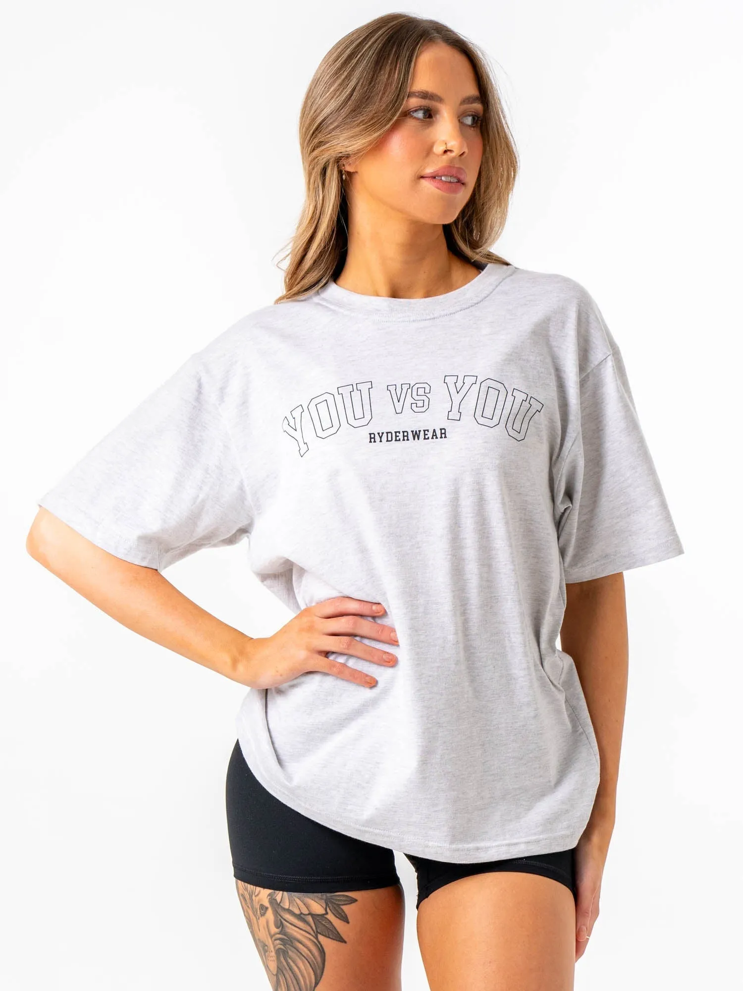 Casual Wear You vs You Oversized T-Shirt - Snow Marl