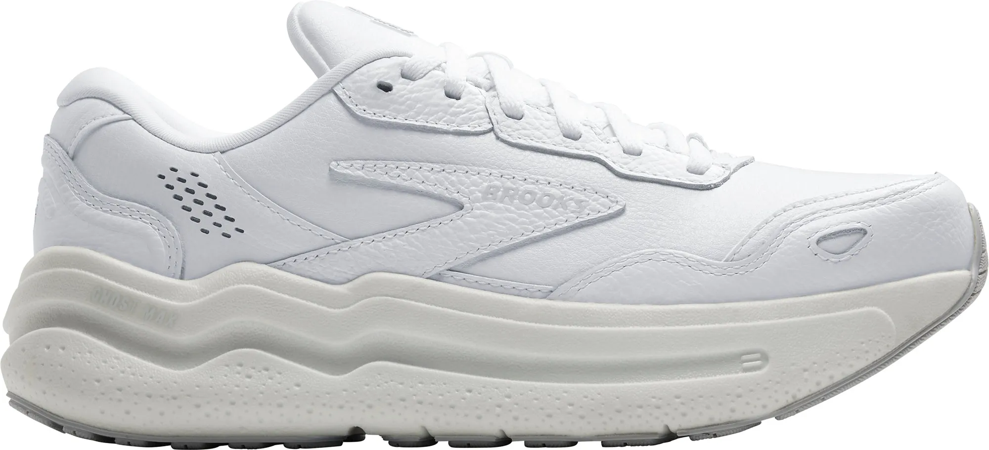 Durable Build Airport Travel Brooks Ghost Max L Womens Walking Shoes - White